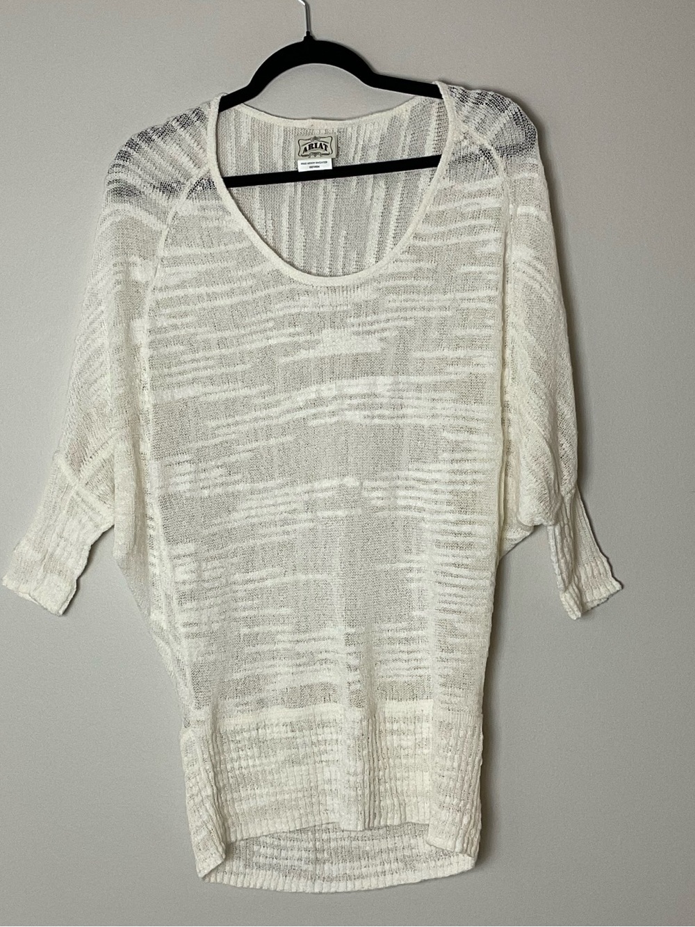 Ariat Mindy Pullover Sweater Lightweight Ivory Western Boho Lagenlook Size M